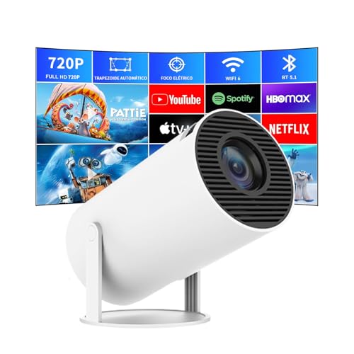 Mini Projetor Portátil HY300 Full HD 4K Controle Bluetooth 5.1 An...