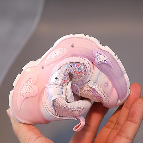 Betadog Girls Glitter Sneakers Lightweight Kids Tennis Shoes Kids Athletic Shoes Youth Girls Slip-On Athletic Sneakers (Red-8, 12)3