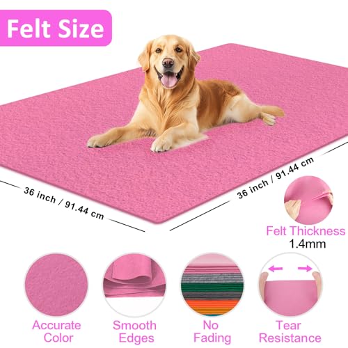 Image of XSEINO Dust Pink Large Felt Fabric 36 inch X 36 inch(1 Square Yard), 1.4 mm Thick Soft Felt Fabric Sheet for Crafts, Pink Series Colors Soft Nonwoven Fabric, Fit for Decoration, Sewing, DIY Crafts