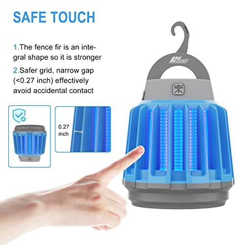 Wisely Bug Zapper Outdoor/Indoor Solar And Usb-C Rechargeable Portable Insect Bug Zapper Indoor And Outdoor, Trap, 3-Pack #TOP6