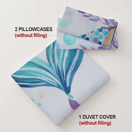 Drap housse 90x200 queue de sirène 3D en microfibre bonnet 25cm - 8