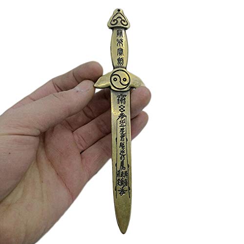 Amazon.co.jp: 古代の純粋な銅の太極剣の真鍮の7つの星の剣風水の供給