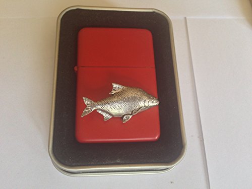 Briquet à essence F31 rouge avec emblème Bream, une idée cadeau mémorable
