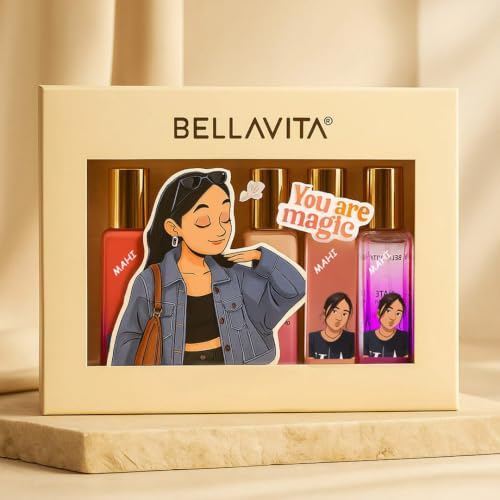 Image of Perfumes (Customized Luxury Perfume Gift Set for Women 4x20ml | BellaVita Original EDP Spray Set | Long Lasting Fruity Floral Scent Luxury Gift for Her)
