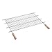 Sauvic 02465 - Parrilla barbacoa zincada con mangos de madera, dimensiones aproximadas: 60 x 40 cm