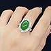 Classic Jade Green Ring for Lady Anniversary Accessories Gift Fashion 925 Sterling Silver Ring Women Jewelry Adjustable Emerald Green Ring Set with AAA Zircon Full of Diamonds