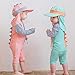 Baby Boys Girls Swimsuit Dinosaur Rash Guard Sun Protection Set Kids One Piece Zipper Bathing Suit Swimwear with Hat（Pink,18-24Months）