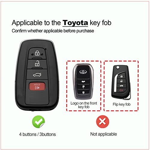 Image of for Toyota Key fob Cover Leather car Key case Avalon Camry TRD Corolla Highlander Prius Prime RAV4 Prime CHR Accessories