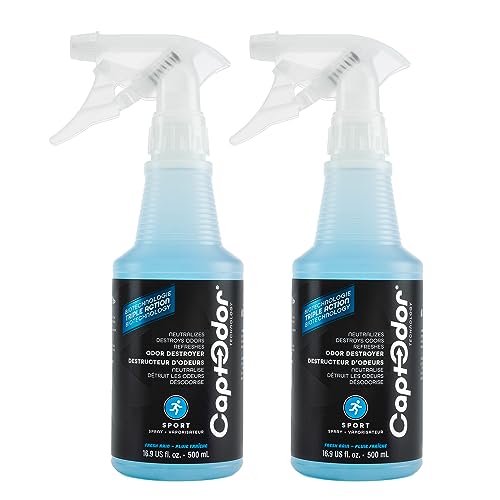 Image of Sports Odor Destroyer Spray (2 x Bottles of 16.9oz / 500 ml), Sports Gear Odor Eliminator & Deodorizer Spray - Neutralizer & Refresher Spray For Protective Equipment, Sportswear & Outdoor Gear