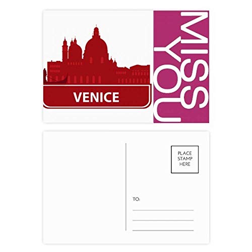 Jeu de cartes postales Venise Italie à offrir : Coffret de 20 cartes souvenirs multicolores