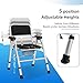 4 in 1 Folding Bedside Commode Chair for Elderly with Arms and Back,Adjustable Height Raised Toilet Seat with Handles,Adults Potty Chair for Seniors,Disabled and Pregnant