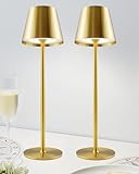 Entièrement Métallique : Le matériau robuste de lampe sans fil rechargeable est idéal pour la chambre, le salon, la salle à manger et la décoration d'événements. Vous pouvez facilement allumer et éteindre la lumière et adapter l'ambiance lumineuse à chaque occasion. Élégant et portable, cet lampe de table vous surprendra à coup sûr.