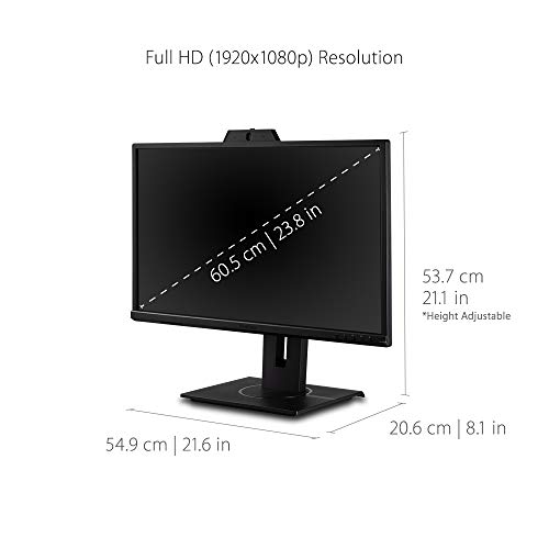 VG2440V 60,5 cm (24 Zoll) Monitor aziendale (Full-HD, IPS-Panel, HDMI, DP, USB 3.2 Hub, Webcam con microfono, Regolabile in altezza, altoparlante, Eye-Care, 4 anni Servizio di cambio) Nero - Monitor - Immagine 4