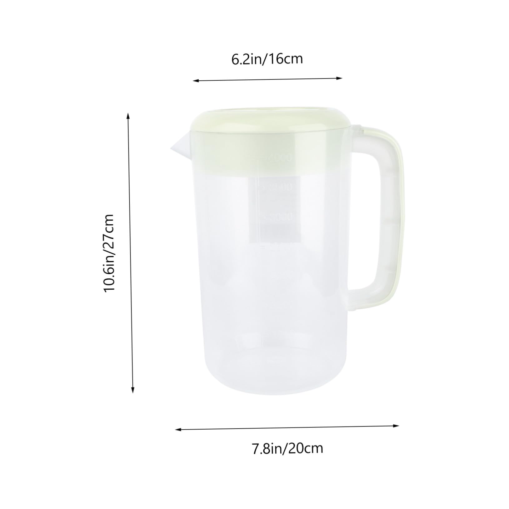 Jarra de Agua Plástica Transparente 4000ml con Mango y Tapa para Bebidas Frías en Casa