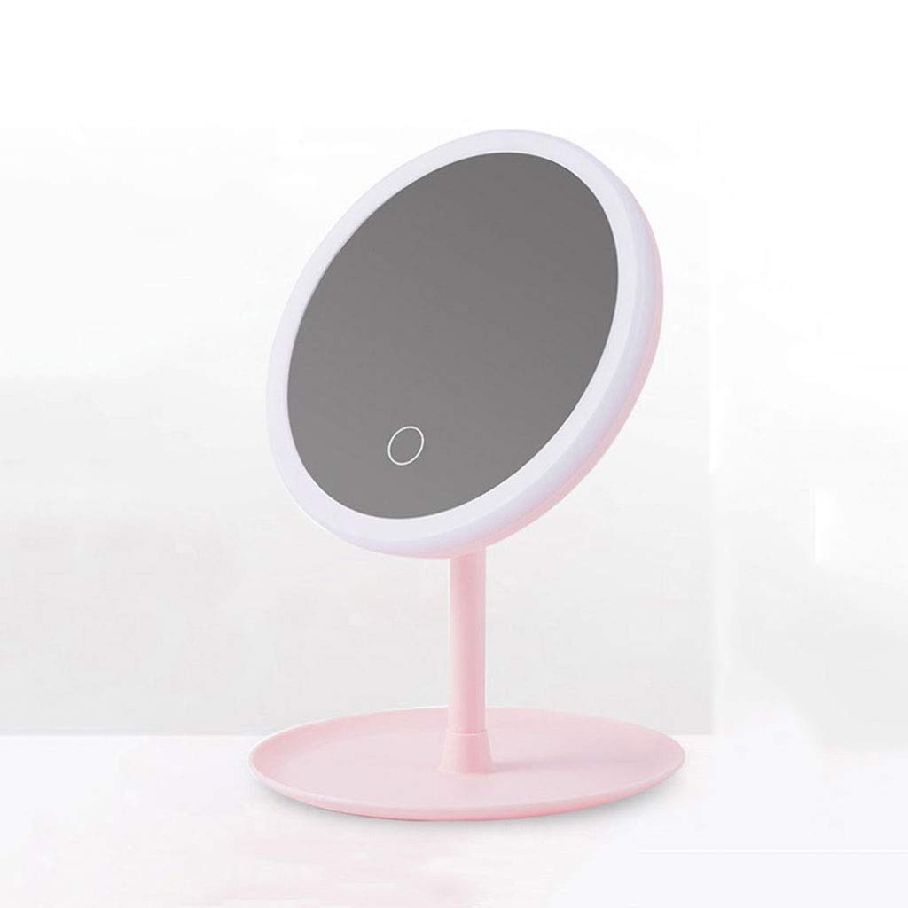 Spacmirrors Led Light Makeup Mirror Storage LED Face Mirror Adjustable Touch Dimmer USB Led Vanity Mirror Table Desk Cosmetic Mirror