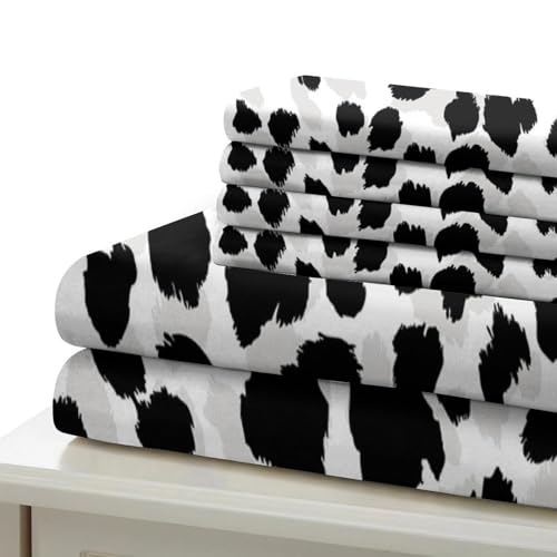 Housse de couette léopard 3D drap de lit abstrait vibrant microfibre 260x220cm pour couple - 7