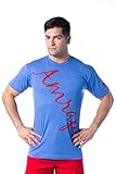 Amrap Men's Script Triblend Shirt for Crossfit WOD Medium Blue