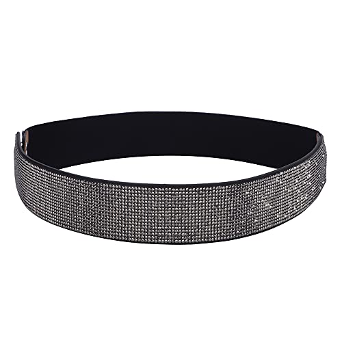 Wiwpar Crystal Waist Belt for Women Bling Shiny Rhinestone Chain Belt Wide Leather Waistband Belt for Women Girls Dress (Style5)4