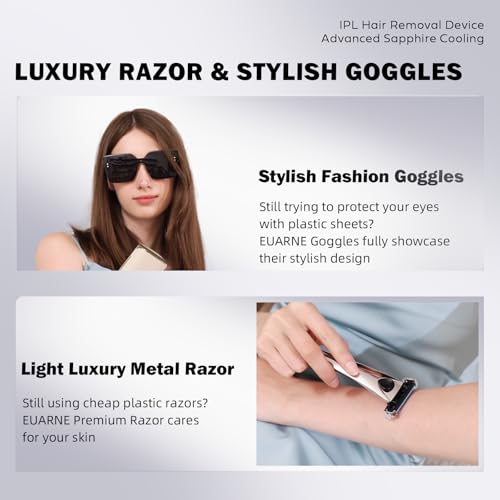 FDA Cleared IPL Laser Hair Removal Device, 18.9J High Power with Sapphire Crystal Cooling, Dual Pulse & 2-Week Results, Low-Temp Painless, Elegant Design with Gift & Travel Case for Home Use - Image 3