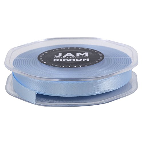 Jam Paper Double Faced Satin Ribbon - 3/8 Inch Wide X 25 Yards - Baby Blue - Sold Individually #TOP3