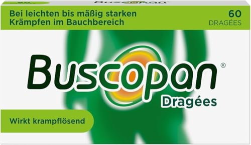 Buscopan Dragées lindern Bauch- und Magenschmerzen mit Krämpfen sowie Bauchschmerzen beim Reizdarmsyndrom | 60 Stück | Wirkbeginn innerhalb von 15 Minuten | Krampflösend im Magen und Darm