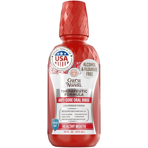 GuruNanda Mouth Sore & Canker Sore Rinse – Fast-Acting Relief for Oral Irritation, Cuts & Gum...