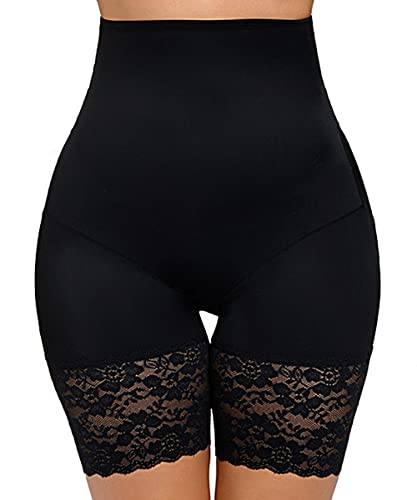CheChury Culottes Sculptantes Femme Taille Haute Dentelle Minceur Gainante Body-Shaping Amincissante Ventre Plat Invisible Panty Abdominale Récupération Slip,Noir,L