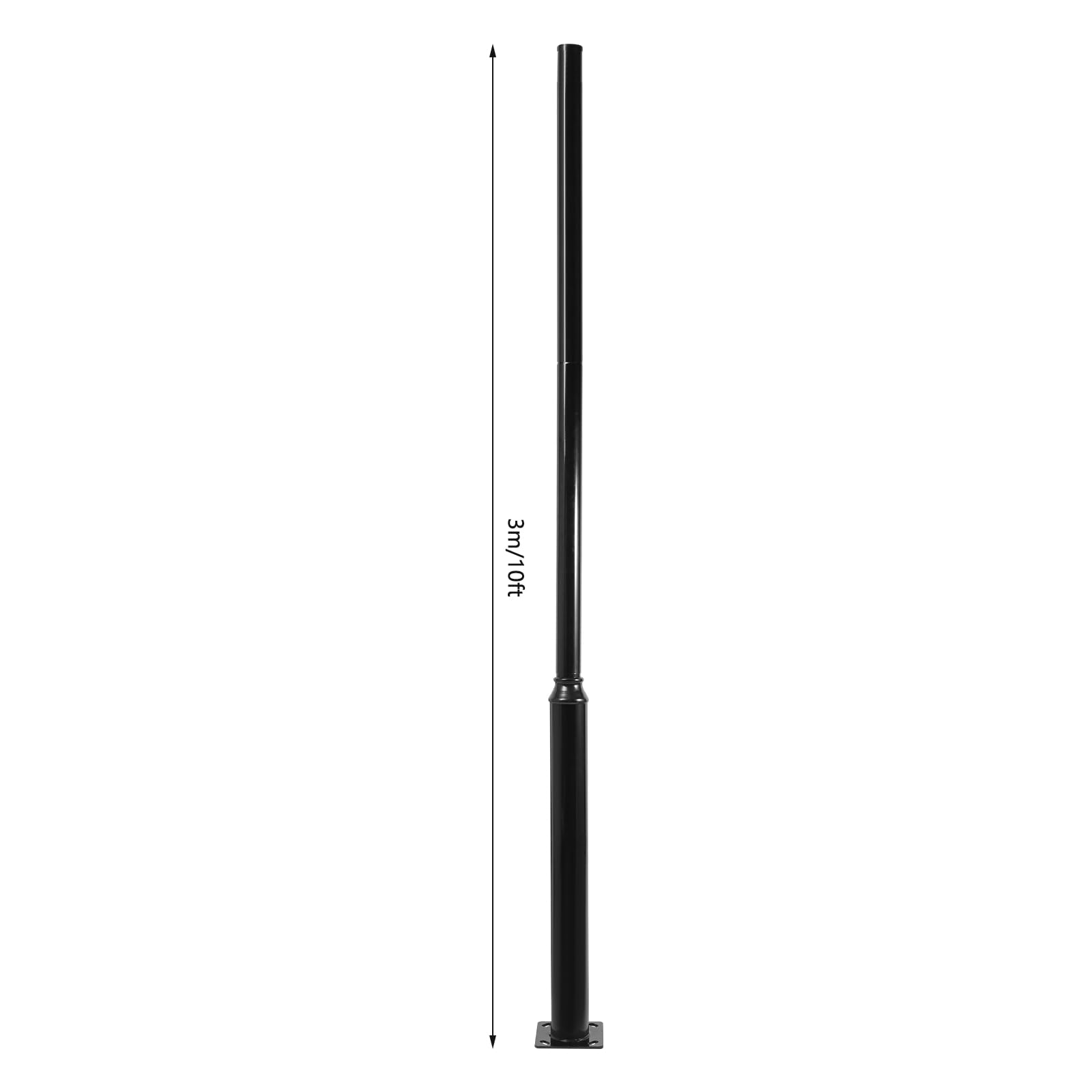 Asta per illuminazione stradale, asta divisa, adatta per strade all'aperto, portata 100 kg, acciaio zincato di alta qualità, per lampade da giardino e illuminazione esterna (3 m)