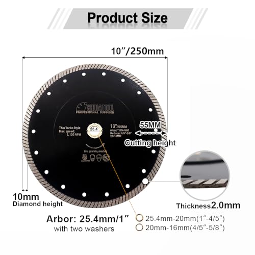 SHDIATOOL Super Thin Turbo Diamond Blade
