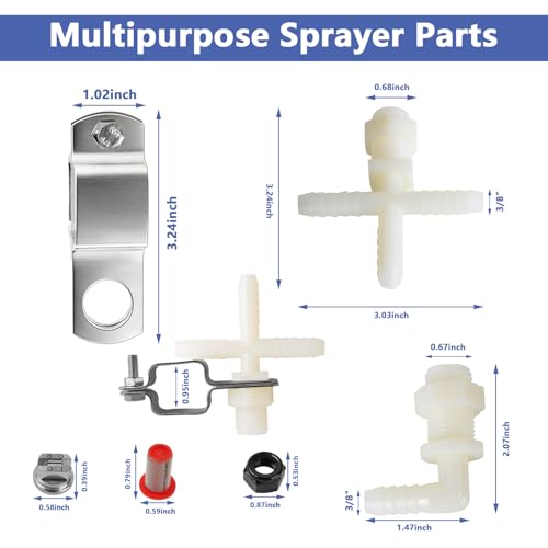 Image of Spray Boom Repair Kit Sprayer Parts Including 8001-VS Tips Screens Clamps