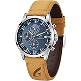 Distinctive Mens Analog Chronograph Watches with Auto Date & Multi Subdials, Fashion Casual Sport Quartz Wrist Watches with Luminous, 3ATM Waterproof, Valentines Day Gifts for Him, Boyfriend, Husband, Dad (Silver&Blue, N)