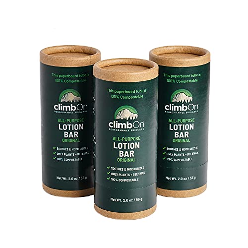 climbOn All Purpose Lotion Bar - Aromatherapy Balm Helps Soothes and Moisturizes Dry Cracked Skin (Original, 2 Ounce Tube) (3 pack ( 2 Oz Tube))