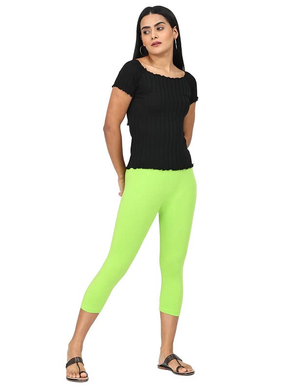 Image of Robinbosky Premium Stretchable Cotton Capri Legging for Women | Suitable for Formal wear & Casual wear | High-End Elastic Makes. The Leggings Squat Proof and Durable for Travel, Yoga, & Workout.