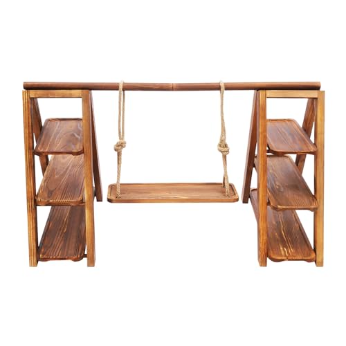 Aangeebone Soporte para tartas de madera, 3 pisos, madera maciza natural, soporte para tartas de boda, 3 pisos, extraíble, rústico, para cumpleaños, baby shower, postre