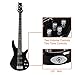 Ktaxon Electric Bass Guitar 5 String Bass Guitar with 20 Watt Amplifier, JB Type Pickup, Naturally air-dried Maple Neck, Rosewood Fretboard, Basswood Body(Black)