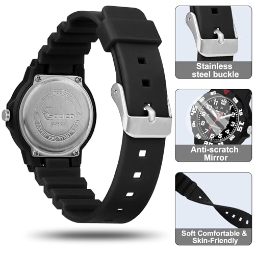 image for SOCICO Children Analog Watch Waterproof Time Teaching Boys Girls Watch