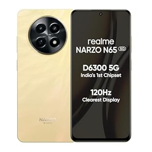 realme NARZO N65 5G (Amber Gold 4GB RAM, 128GB Storage) India’s 1st D6300 5G Chipset | Ultra Slim Design | 120Hz Eye Comfort Display | 50MP AI Camera| Charger in The Box