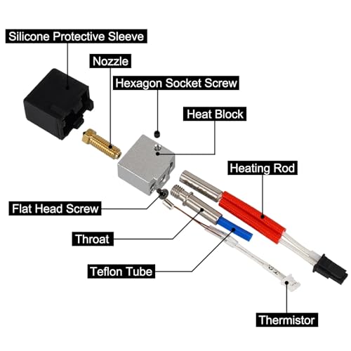 Image of 2PCS V5 J-Head Print Head Hotend with 2PCS 0.4mm Hardened Steel Nozzles and 2PCS Silicone Socks for Anycbic Kobra 2 /Kobra 2 Plus /Kobra 2 Max /Kobra 2 Pro /Kobra 2 Neo High Speed 3D Printer