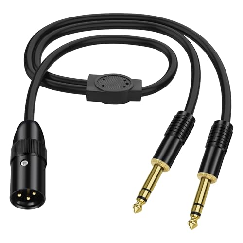 Cable XLR macho a 2 Jack 6.35mm TRS 0.5 m miniatura 1