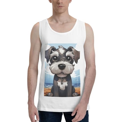 Débardeur homme en coton motif schnauzer sans manches idéal pour l'été