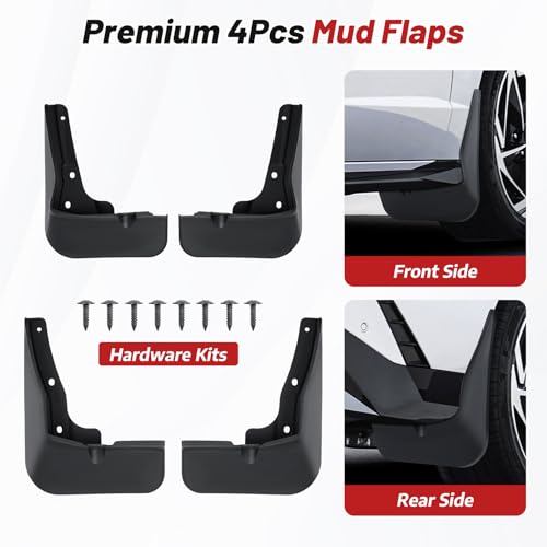 Image of Sunsdrew Mud Flaps for 2024 2025 2026 Hyundai Sonata SEL Mudguards Accessories,All Weather Guard Sonata Splash Guards,No-Drill Front&Rear 4PCS Sonata MudFlaps Set with Hardware(Not for N-Line)