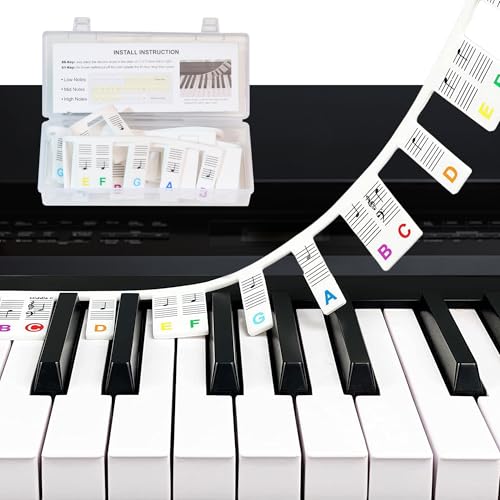 MUSIQ MAKER'S Removable Piano Keyboard Note Labels for Learning, Piano Notes and Keys Guide for 88 and 61 Keyboards. Say Goodbye to Piano Keyboard Stickers.