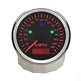 ELING 85mm Waterproof MPH GPS Speedometer 0-160MPH for Auto Car Truck with Turning Light (Black+Stainless Steel)