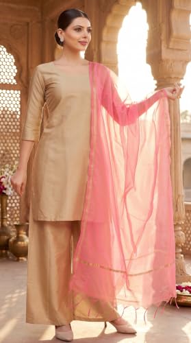 Image of Studio Shringaar Women's Chanderi Silk Blend Handloom Dupatta (32 inch X 2.35 Meters)