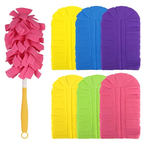 YYTECH 6 pezzi di ricarica per Swiffer con 1 manico, riutilizzabile per Swiffer, magnete antipolvere lavabile, per panni Swiffer, polvere e sporco in casa YYTECH 6 pezzi di ricarica per Swiffer con 1 manico, riutilizzabile per Swiffer, magnete antipolvere lavabile, per panni Swiffer, polvere e sporco in casa