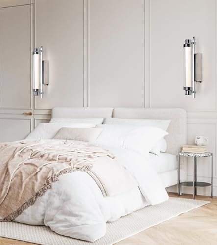 Image of Battery Operated Wall Sconce Set of 2 12000mAh Rechargeable Battery Powered Wall Light with Remote Dimmable LED Wall Lamp for Living Room,Bedroom,Hallway Bathroom, Mirror,Sliver