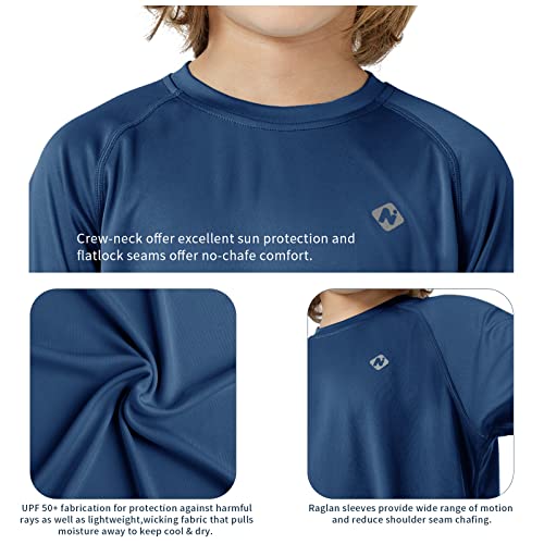 NAVISKIN Boy's UPF 50+ Long Sleeve Shirts Rash Guard Swim Shirts Youth Lightweight Quick Dry Hiking Shirts4