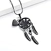 Imrsanl Cremation Jewelry Dream Catcher Urn Necklace for Ashes for Women Men Feather with Flower Keepsake Memory Jewelry Heart Urn Pendant for Human Pet Ashes