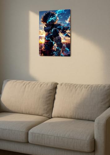 Image of NIJUKA Anime Printed A4 Size Metal sheet Poster For Home And Room Decoration | For Anime Art Fans Boys And Girls (100% Power User OFA)