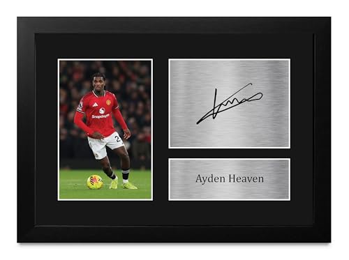 Foto de Ayden Heaven firmada enmarcada A4 para aficionados al fútbol HWC Trading